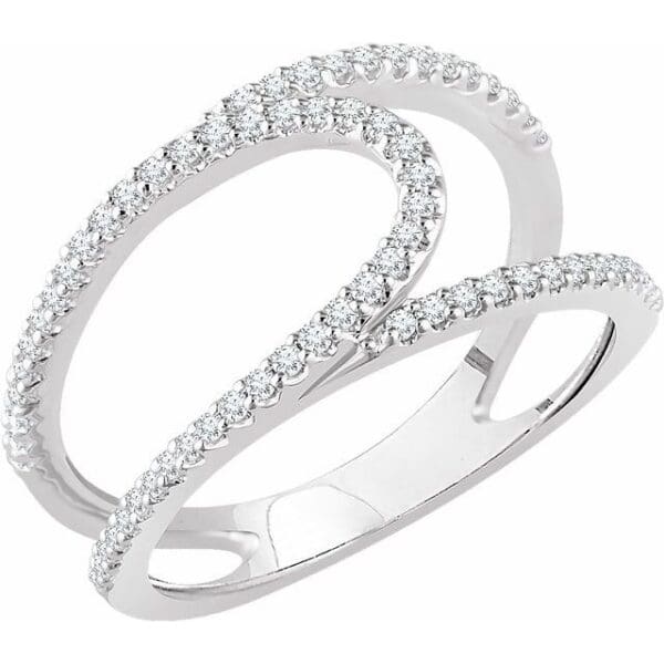 14K White 1/3 CTW Natural Diamond Negative Space Ring
