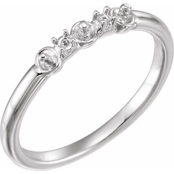 14K White Stackable Ring Mounting for 3.5 mm Pearl