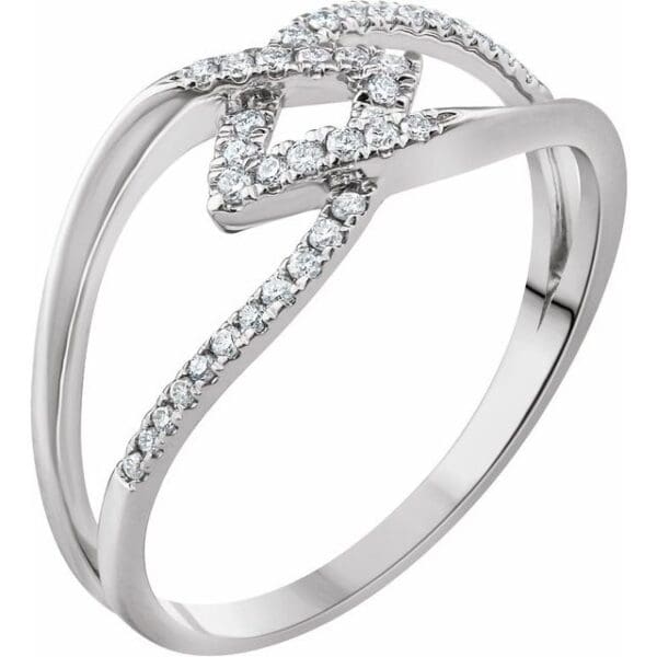 10K White 1/6 CTW Natural Diamond Negative Space Ring