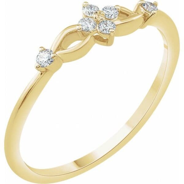 14K Yellow 1/10 CTW Natural Diamond Promise Ring