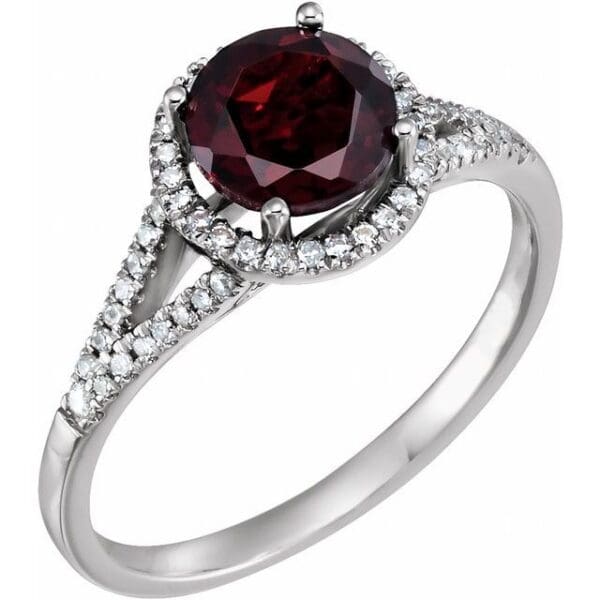 14K White 1/6 CTW Natural Diamond Semi-Set Halo-Style Ring