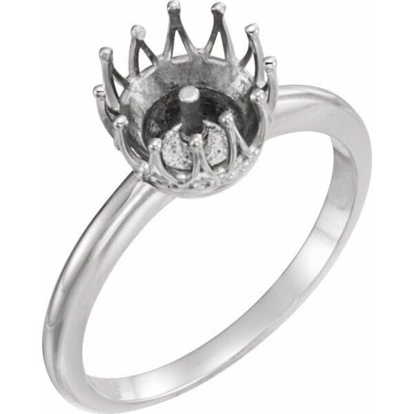 Sterling Silver Crown Ring Mounting for 8 mm Pearl