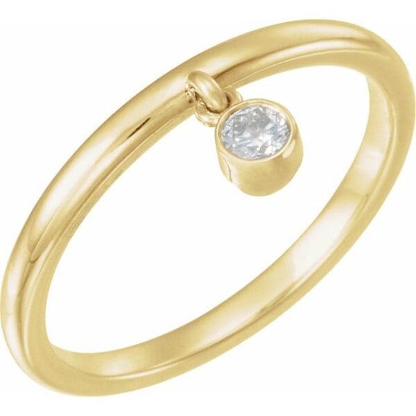 14K White Solitaire Fringe Ring Mounting