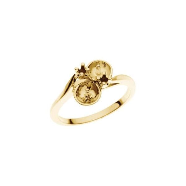 14K Yellow Cultured White Akoya Pearl & .06 CTW Natural Diamond Bypass Ring