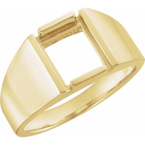14K Yellow 12x10 mm Emerald Ring Mounting