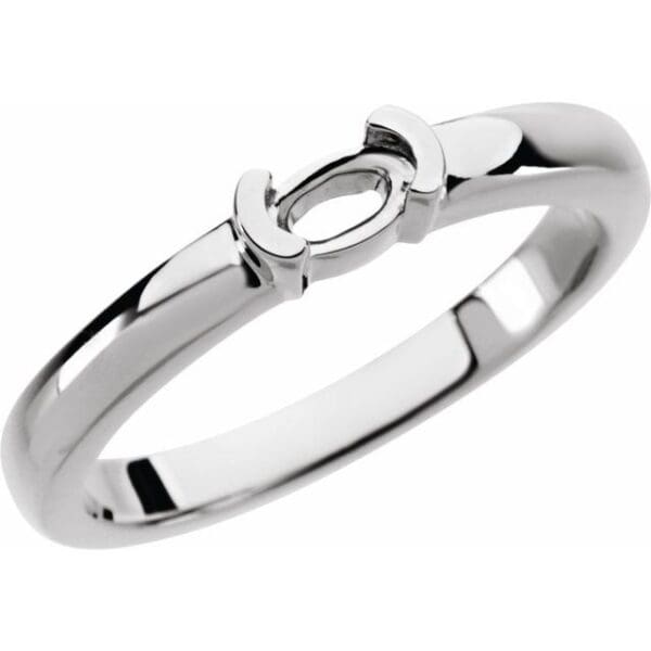 14K Rose 1-Stone Stackable Family Ring Mounting
