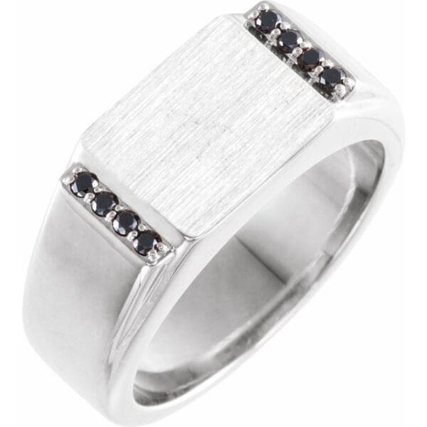 Sterling Silver 11.5x10 mm Rectangle Signet Ring Mounting