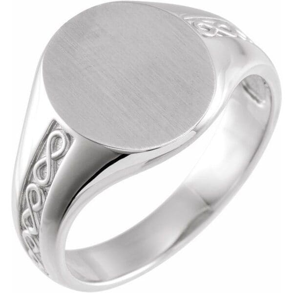 14K Yellow 15.3x13 mm Brushed Finished Signet Ring