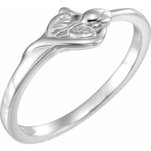 Sterling Silver Unblossomed Chastity Ring Size 4