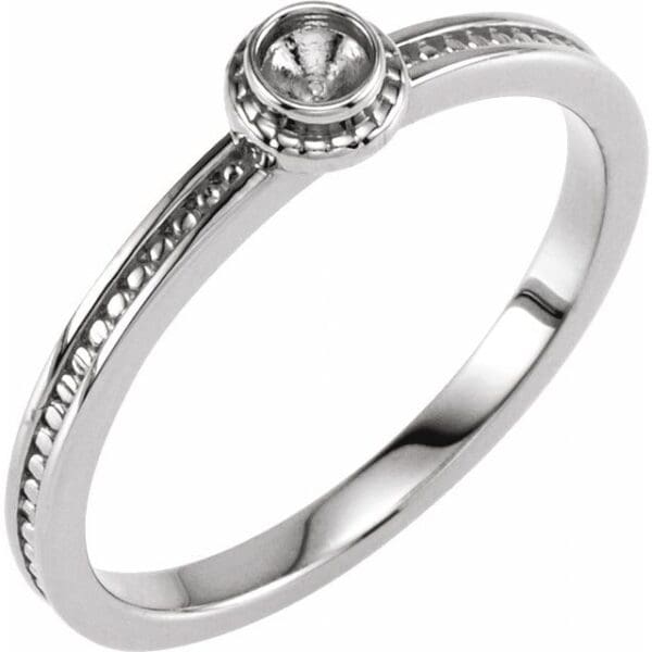 Sterling Silver Natural Peridot Family Stackable Ring