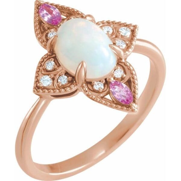 14K Rose Vintage-Inspired Ring Mounting