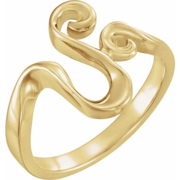 14K White Freeform Ring