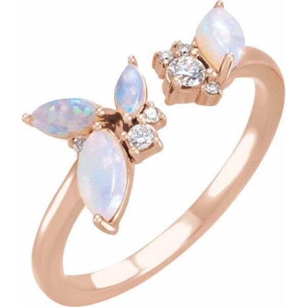 14K White Negative Space Ring Mounting