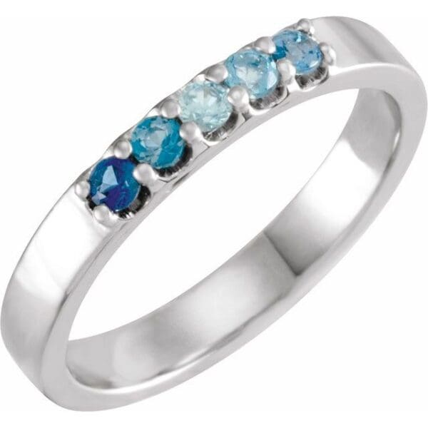 14K White 2 mm Round Midi Ring Mounting