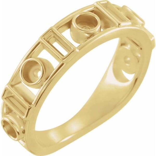 14K Yellow 2.5 mm Round Cabochon Ring Mounting