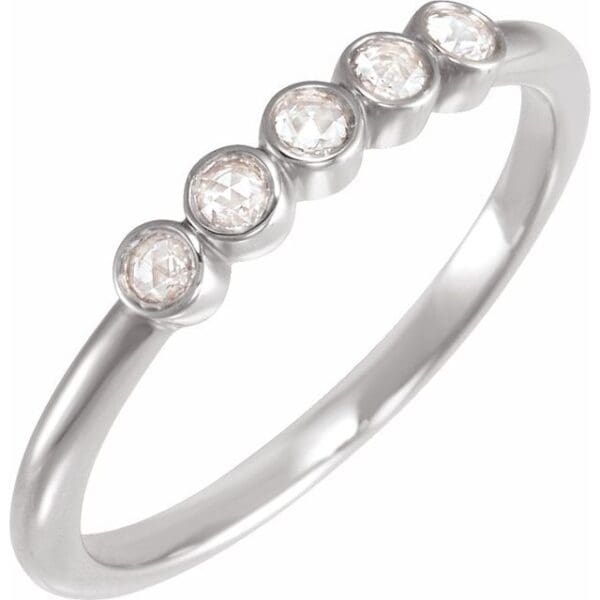 14K Yellow 2 mm Round Rose-Cut Stackable Ring Mounting