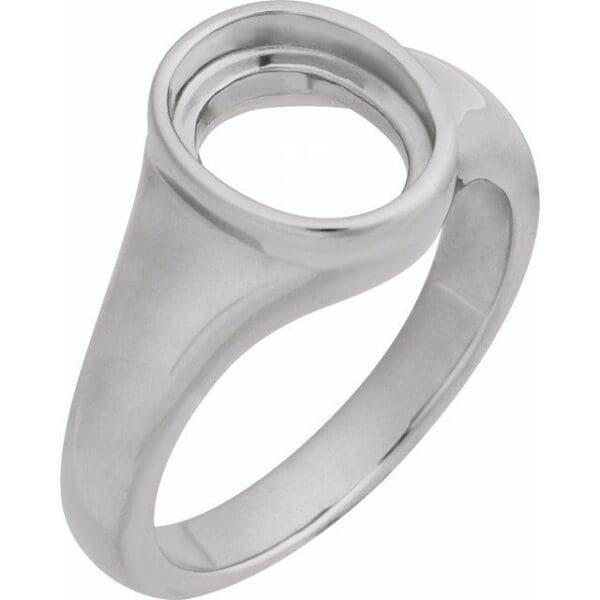 14K Yellow 14x10 mm Oval Bezel-Set Ring Mounting