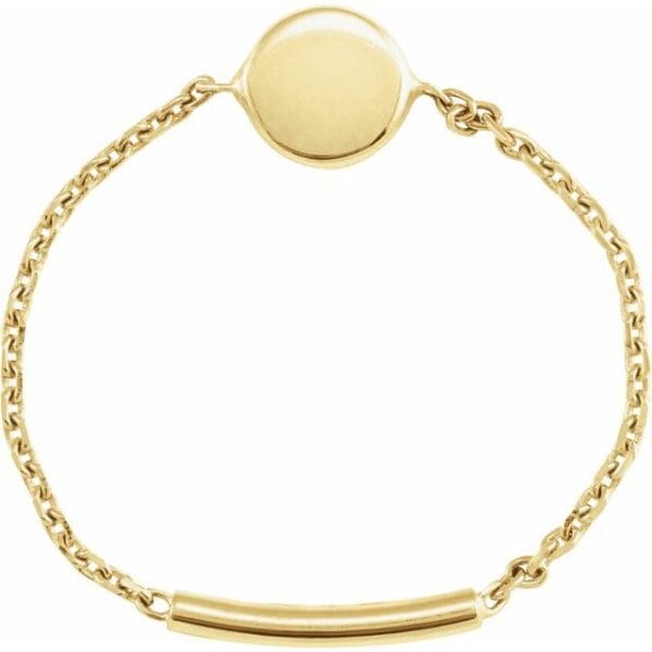 14K Yellow Disc Chain Ring Size 7