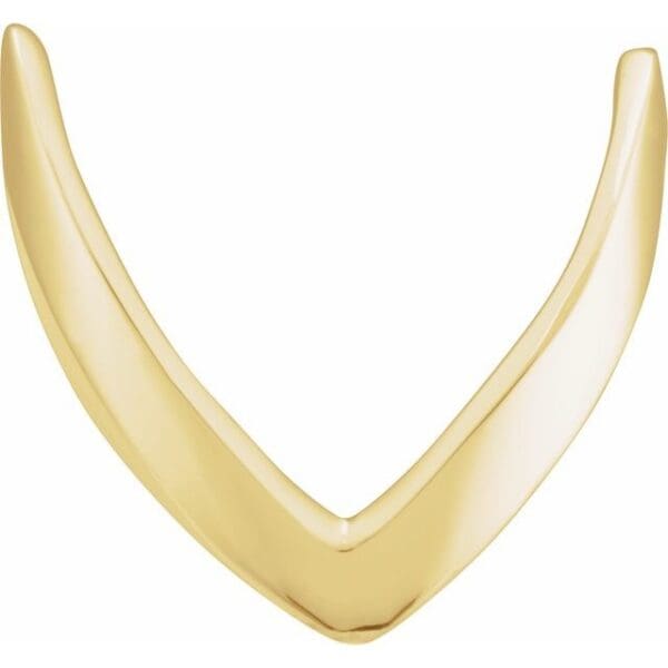 14K White V Ring