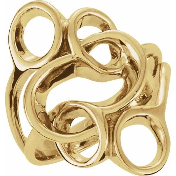 14K White Freeform Ring