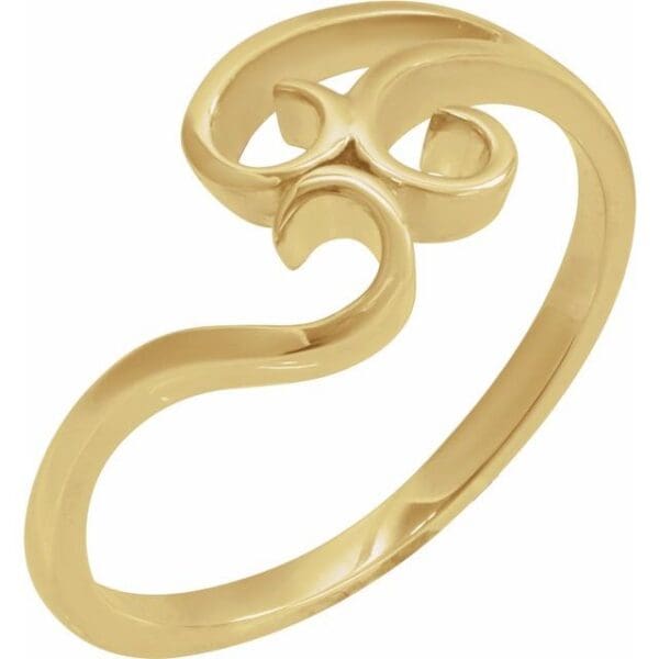 14K White Freeform Ring