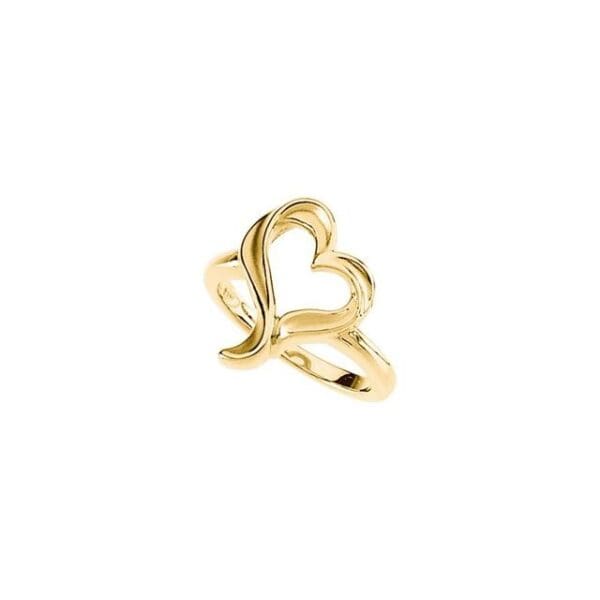 14K Yellow Heart Ring