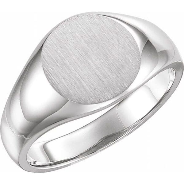 14K Yellow 13 mm Round Signet Ring