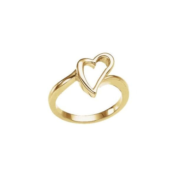 14K Yellow Heart Ring