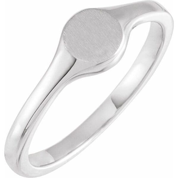 14K Yellow Round Petite Signet Ring