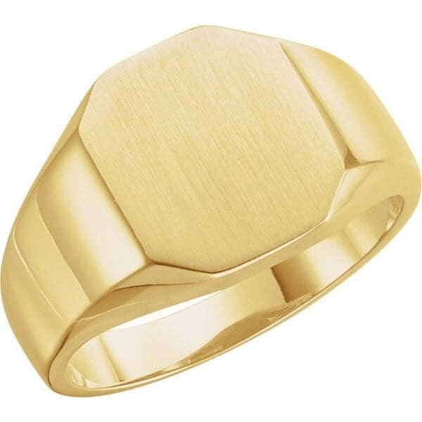 10K Yellow 9x7 mm Octagon Signet Ring