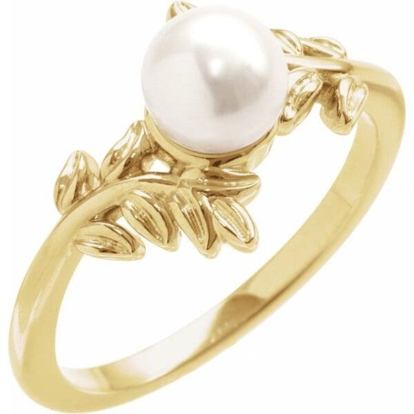 Sterling Silver  Floral Ring Mounting for 6-6.5mm Pearl