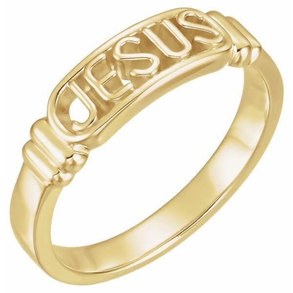 10K Yellow In The Name of Jesus® Chastity Ring Size 7