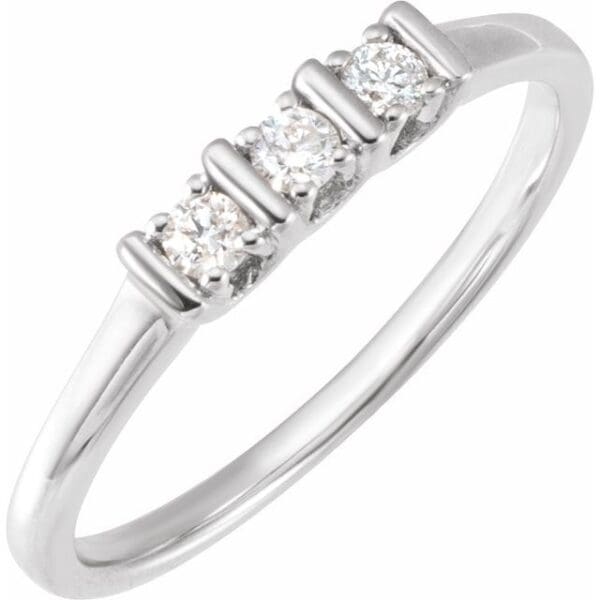 14K Yellow 1/6 CTW Natural Diamond Three-Stone Ring