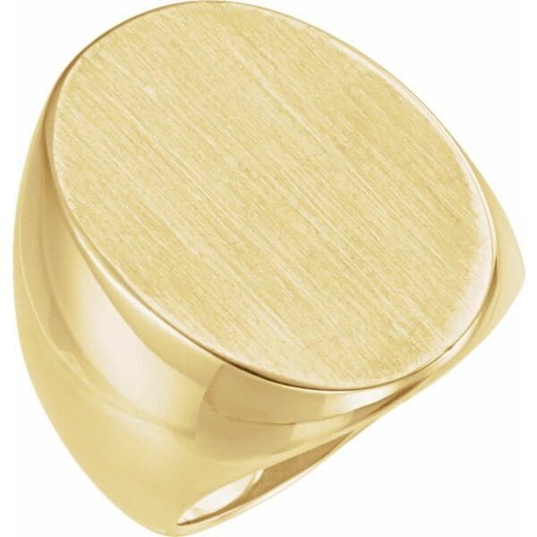 14K Yellow 27x19 mm Oval Signet Ring