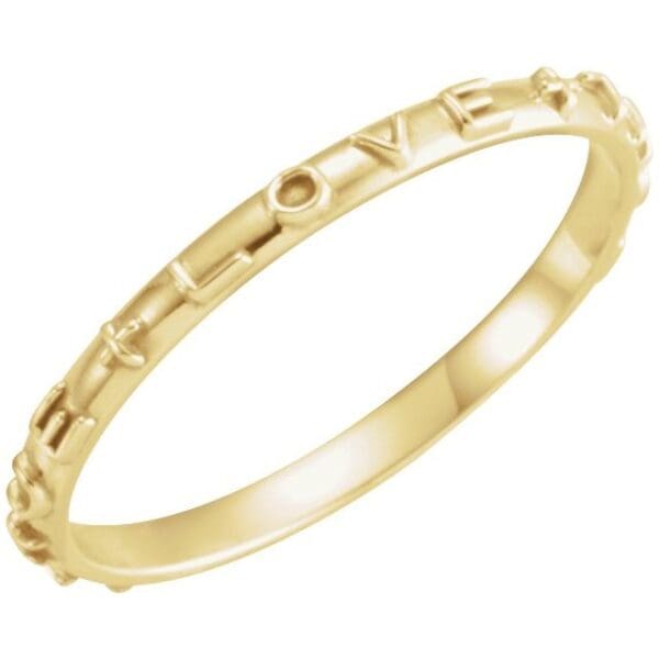 10K Yellow True Love Chastity Ring Size 7