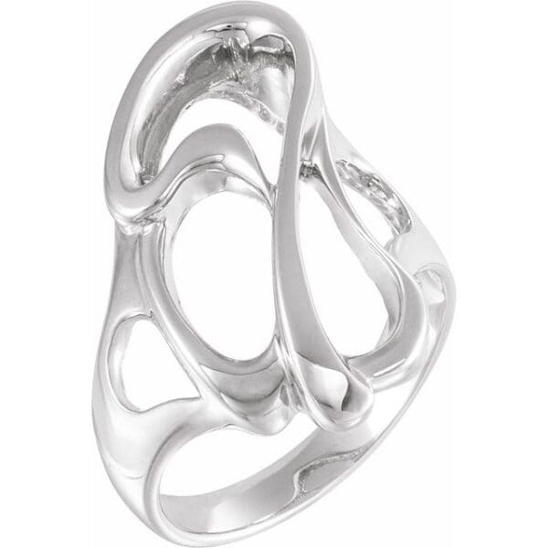 14K White Freeform Ring