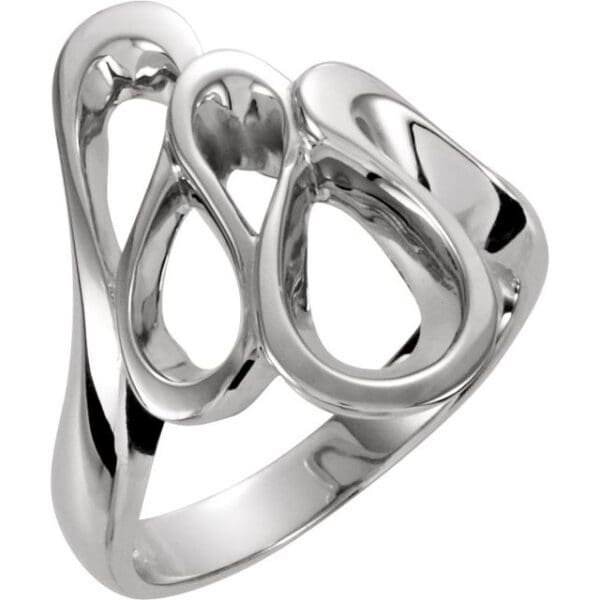 14K White Freeform Ring