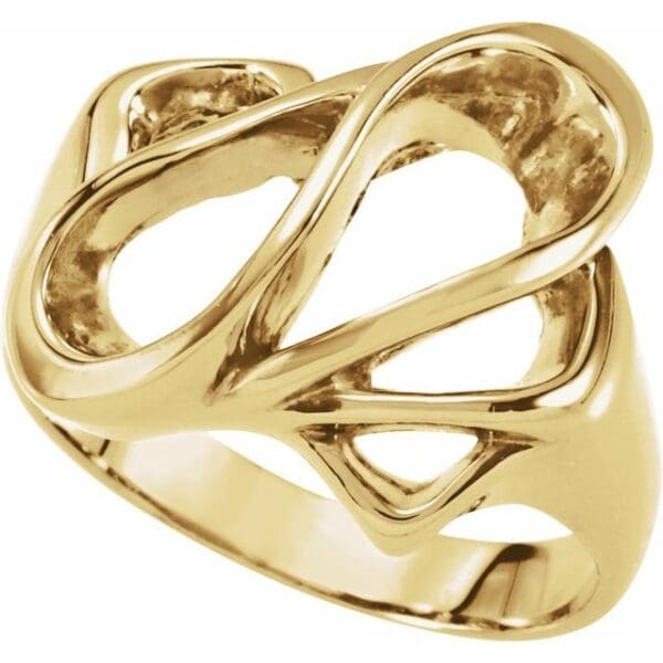 14K White Freeform Ring