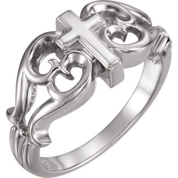 Sterling Silver Sculptural Cross Ring