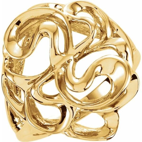 14K White Freeform Ring