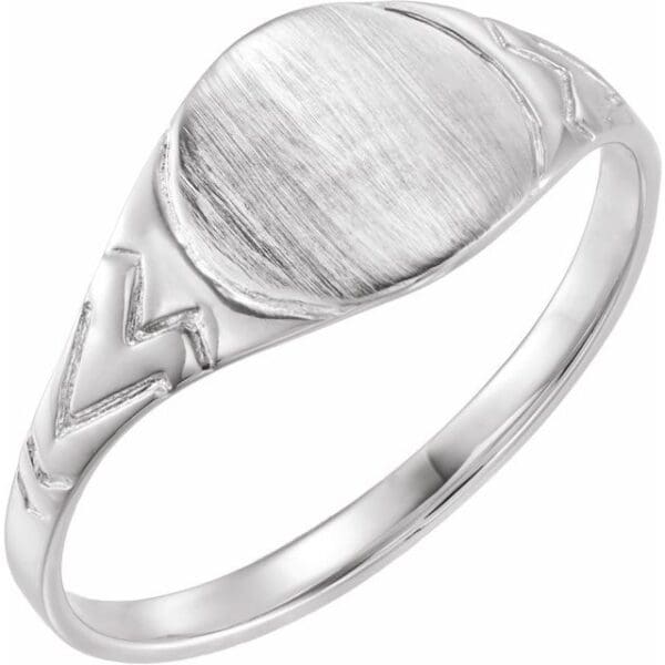 14K Yellow 6 mm Round Youth Signet Ring