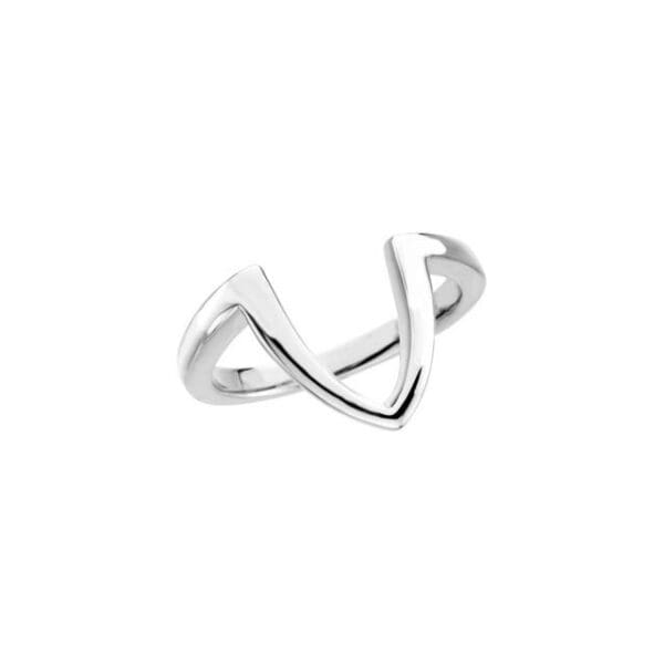 14K White Freeform Ring