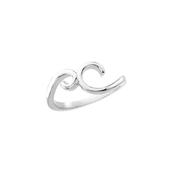 14K White Freeform Ring
