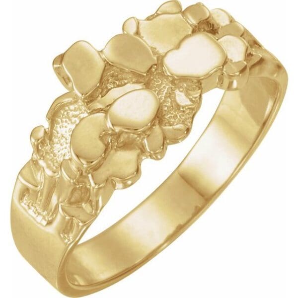 14K White Nugget Ring