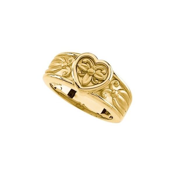 14K Yellow Sculptural Heart Ring