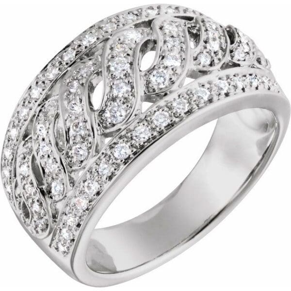 14K White 1/2 CTW Natural Diamond Ring