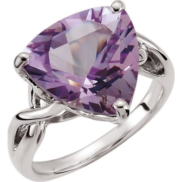 Sterling Silver Natural Rose de France Quartz Ring
