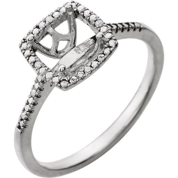Sterling Silver Natural Amethyst & .01 CTW Natural Diamond Ring