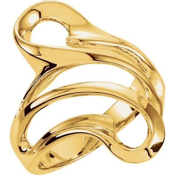 14K White Freeform Ring