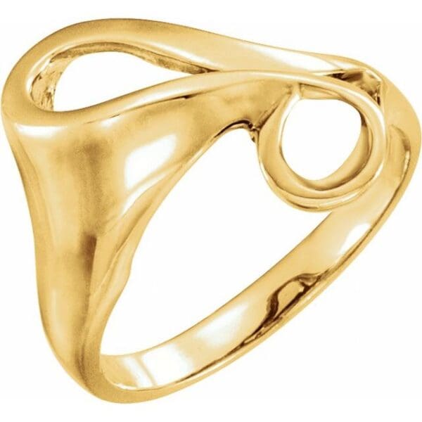 14K White Freeform Ring